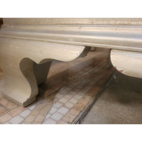 Antique 4-Drawer Platinum Painted Rococo Commode w/ Mirror Glass Top (As Is)