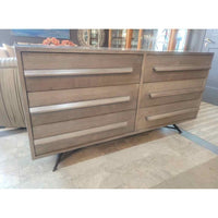 Custom Gray Wash Wood 6-Drawer Dresser
