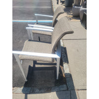 SET of 4 Flight Woven Wicker & Aluminum Dining Chairs by Brown Jordan (AS IS)