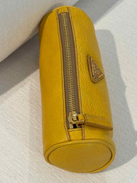 Prada Leather Yellow Make Up Purse