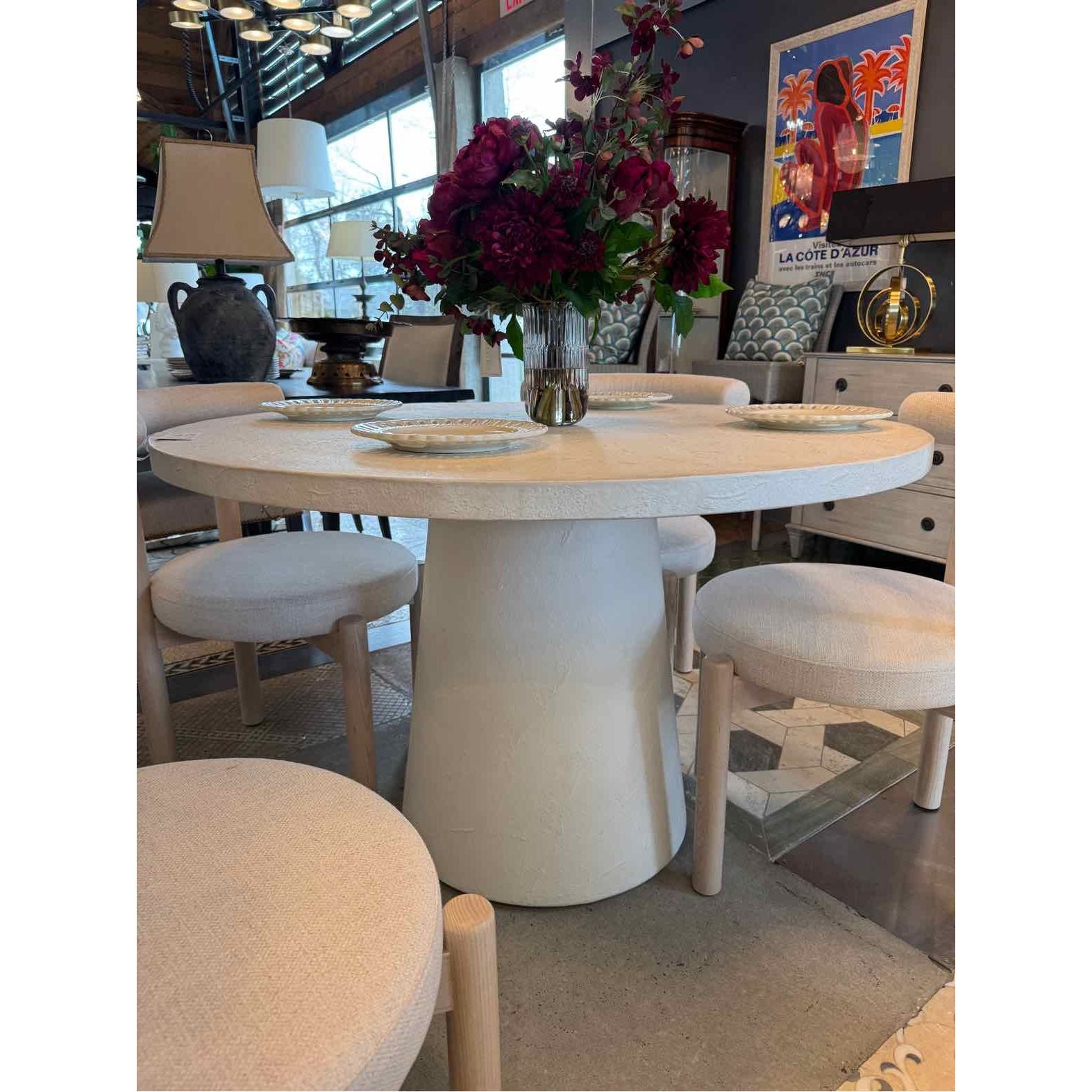 Wyld Blue White Concrete 4-ft Round Dining Table