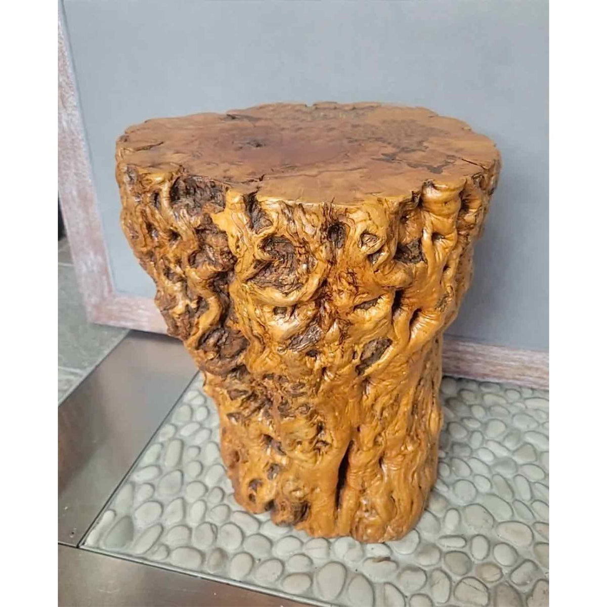 Hardwood Stump Side Table