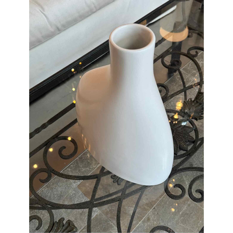 Jonathan Adler White Small Offset Vase