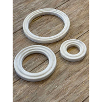 SET of 3 White Marble Trivet Rings