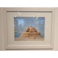 PAIR of Small Beach Sand Photographs in White Frames - colletteconsignment.com