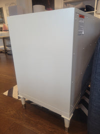 PAIR of 3-Drawer White Nightstands w/ Nickel & Lucite Pulls by Vanguard (AS IS)