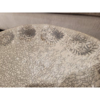 Decorative Gray Ceramic Fossil Pattern Platter / Bowl