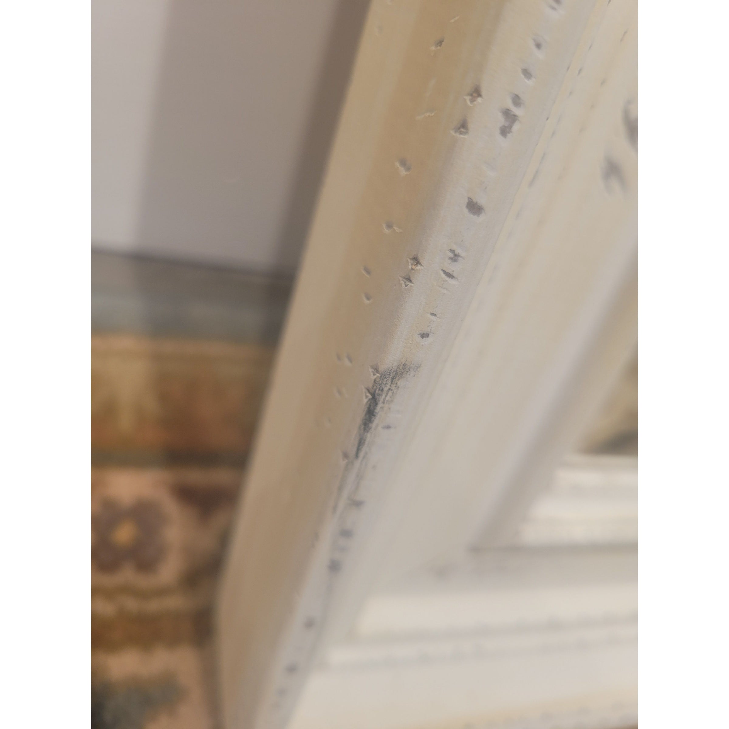 White Wash Wood Mirror w/ Beveled Glass