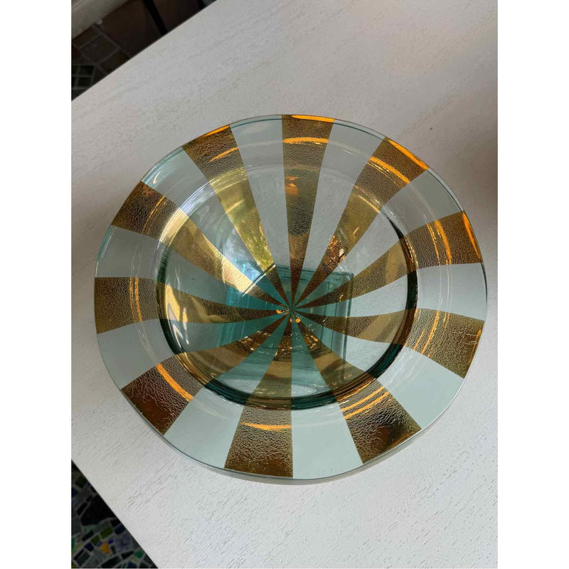 Art Bowl w/Goldleaf Infused Design by Artifact, 10.5"Dx6"H