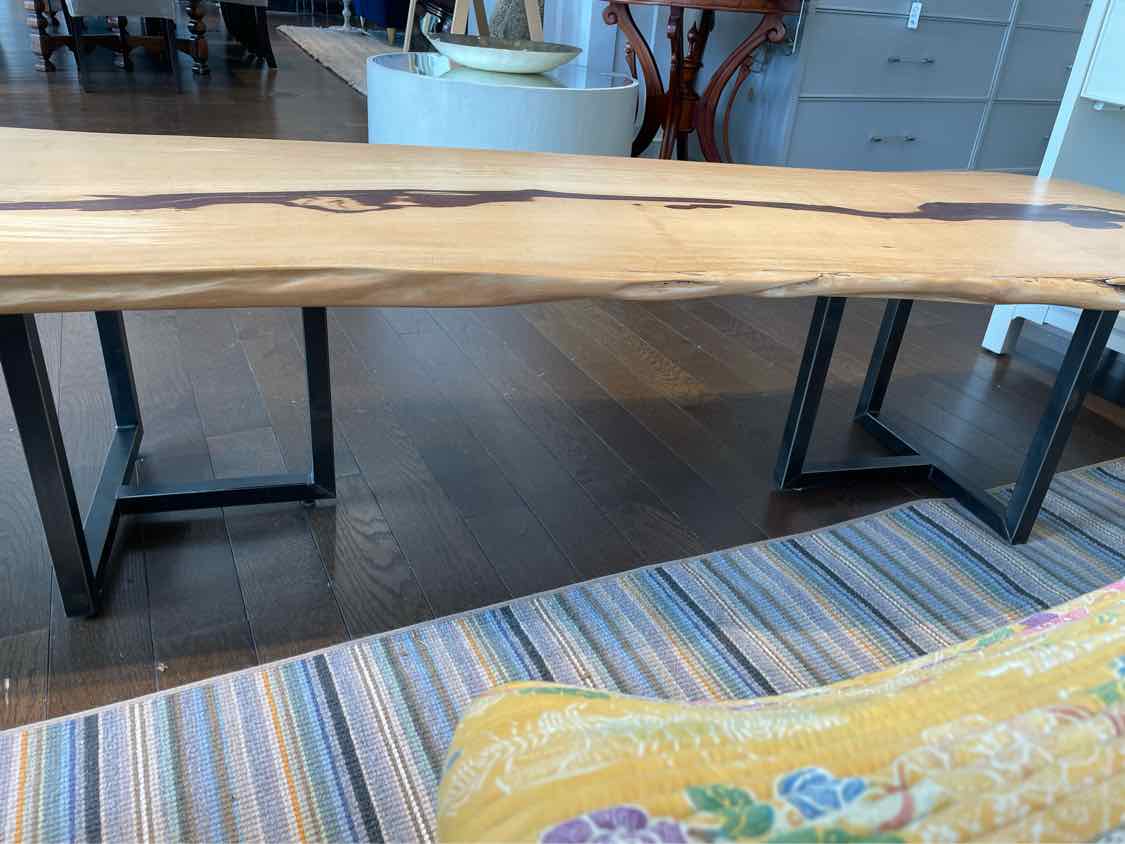 Live Edge Slab Coffee Table on Metal Legs