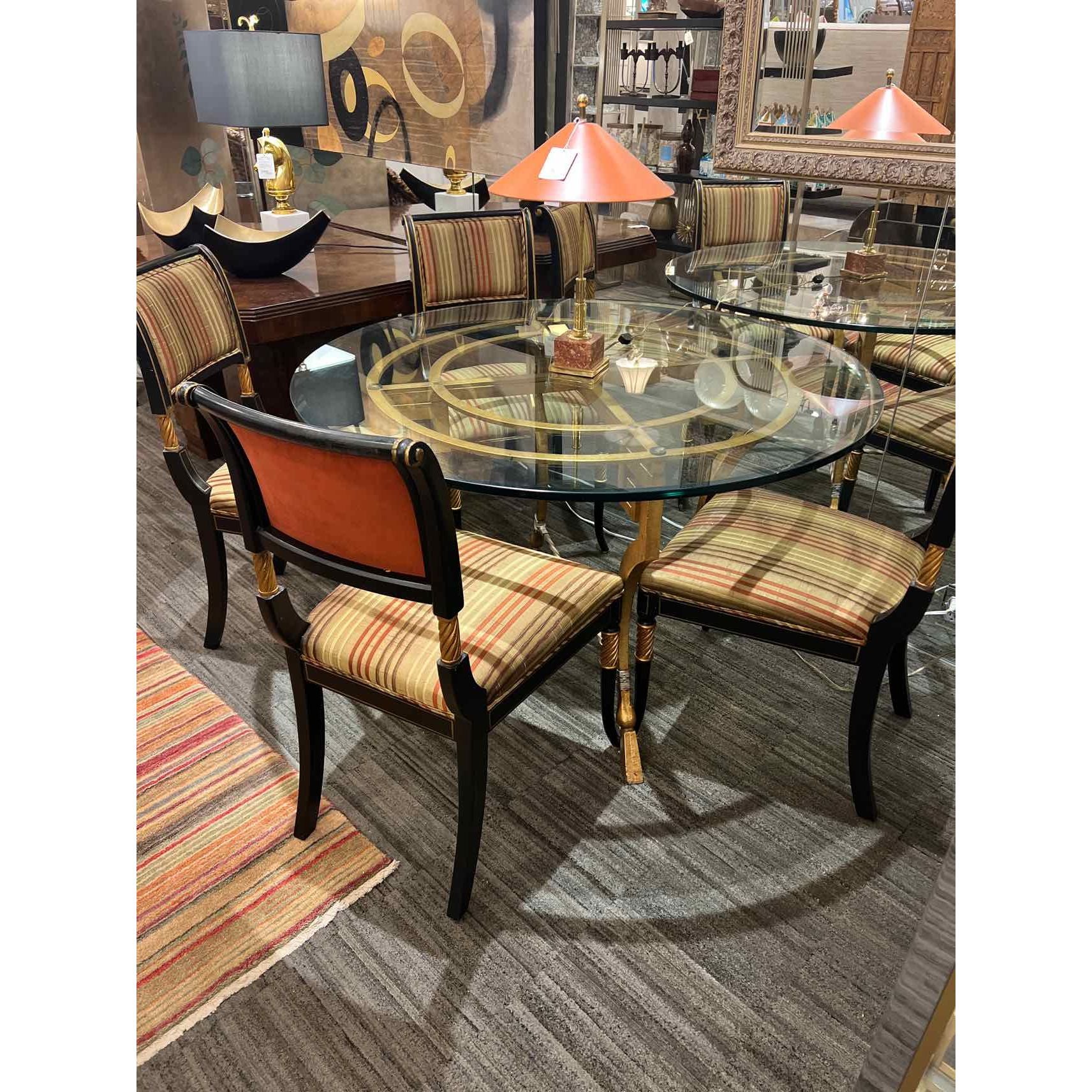 Regency Style Glass Table & Four Chairs
