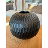 Black Carved Round Vase