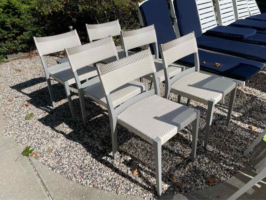 SET of 6 All Weather Wicker Play Side Chairs by Dedon (AS IS)