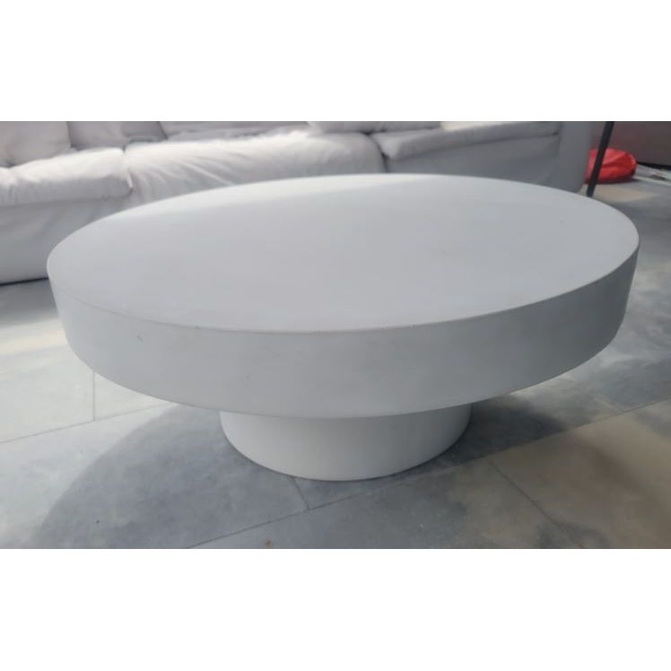 Round White Stone Coffee Table