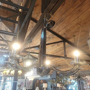 Stellare Tall Gray Glass Chandelier by Donghia