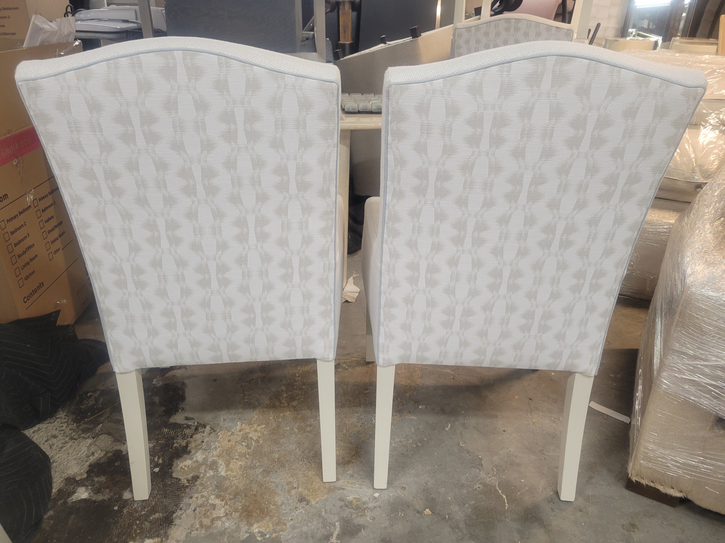SET of 6 Custom Upholstered High-Back Arm Chairs Attrib. to RH (AS IS)