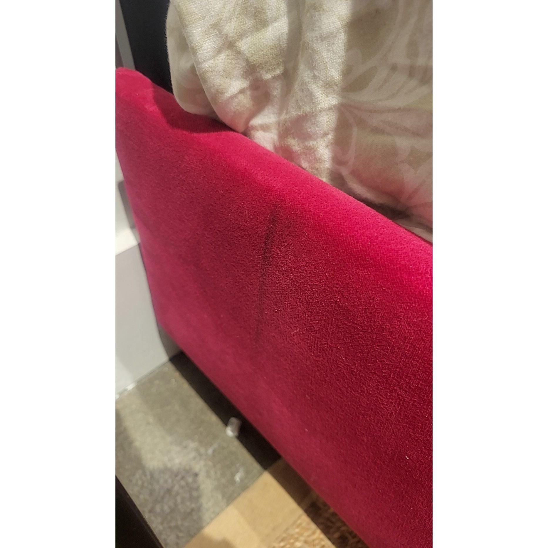 Twin-Sized Pink Velvet Bed