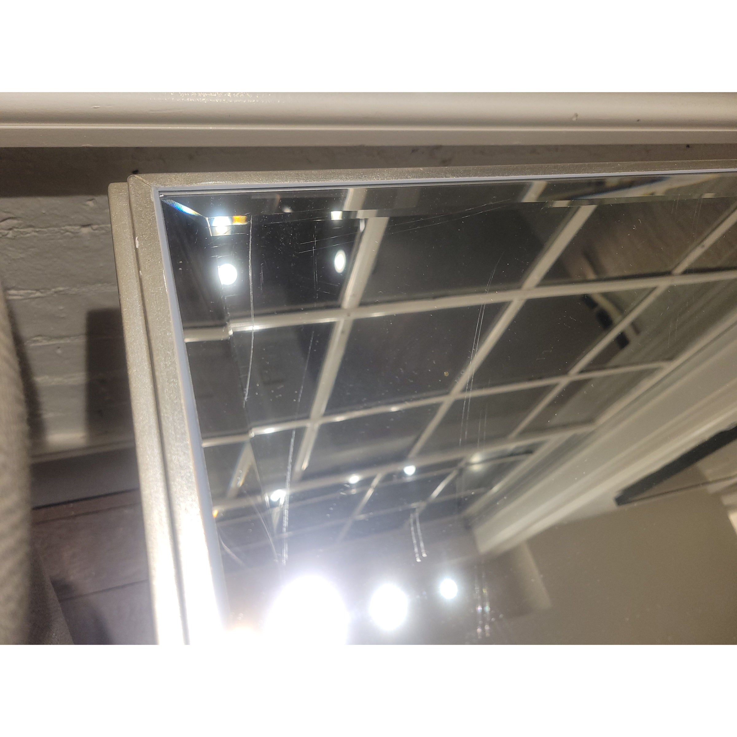 PAIR of Mirrored Glass Silverleaf Finish Side Tables