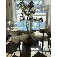 SET of 4 'Remy' Upholstered Dining Chairs on Pewter Legs by MG&BW (AS IS) - colletteconsignment.com