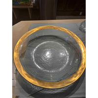 Glass Serving Bowl w/ Gold Leaf Trim by Annieglass