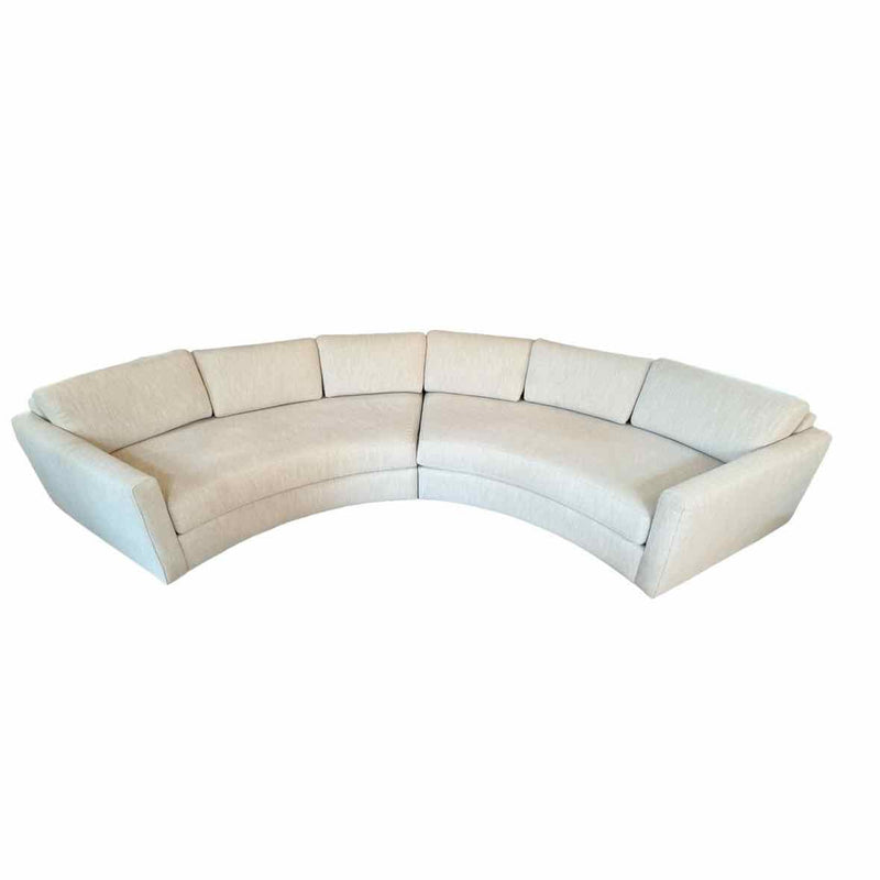 RH 2-Pc Semi Circular Sofa in Dove Linen 133.5"Wx36"Dx23"H