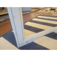 Vintage White Painted Wood Console Table w/ Open Storage - colletteconsignment.com