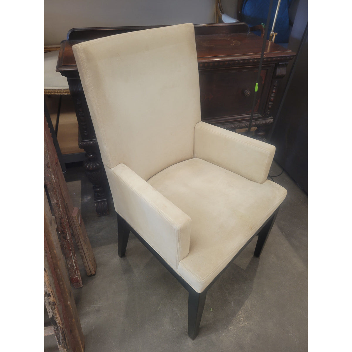 PAIR of Suede A, Rudin Chairs (AS IS)