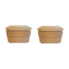 Pair of Linea Maple Night Stands w/ Travertine Tops by Kreiss