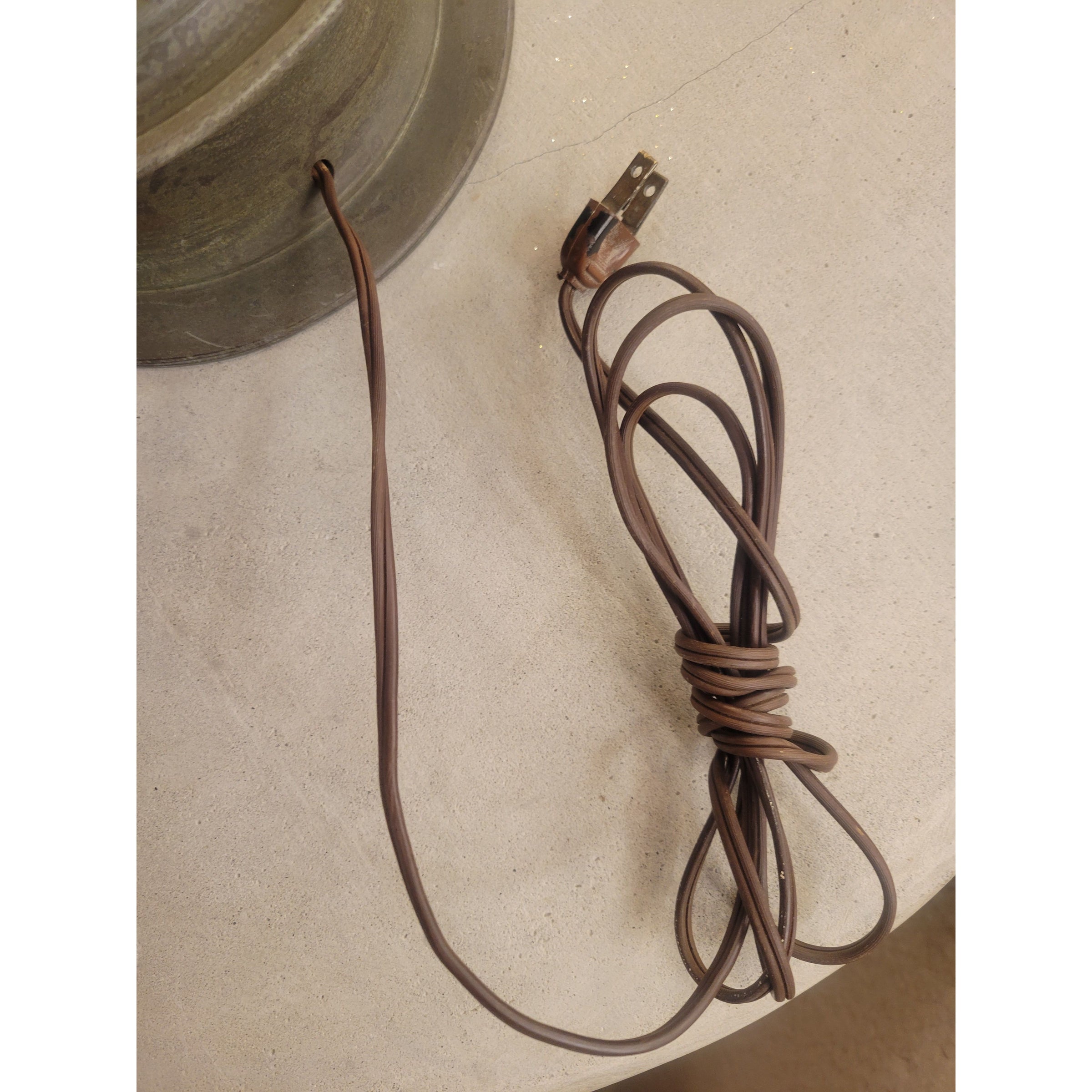 XL Antique Tibetan Bronzed Metal Table Lamp w/ Shade