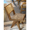 SET of 4 Acacia Wood & Rattan Cane Dining Chairs
