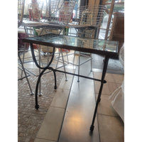 PAIR of Black Metal Nesting Tables w/ Mirror Glass Tops (AS IS)