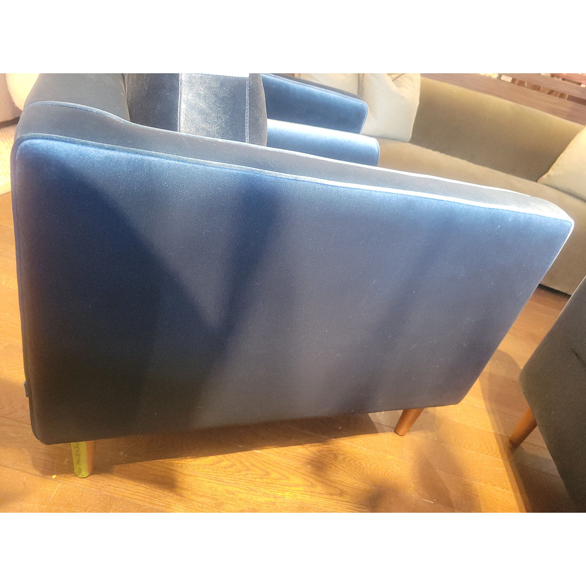 PAIR of Blue Velvet Luca Arm Chairs by Rove Concepts