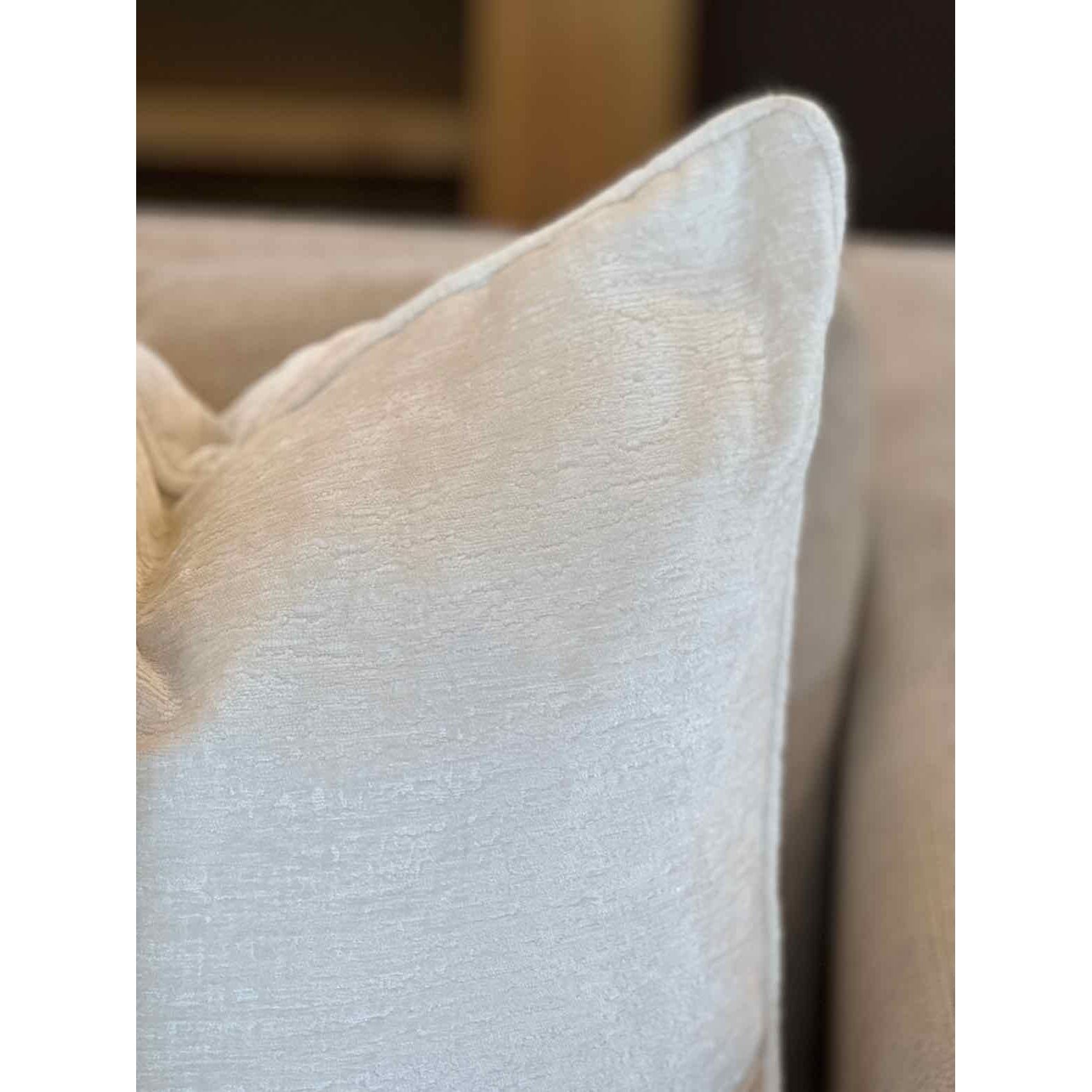 PAIR of White Chenille Pillows