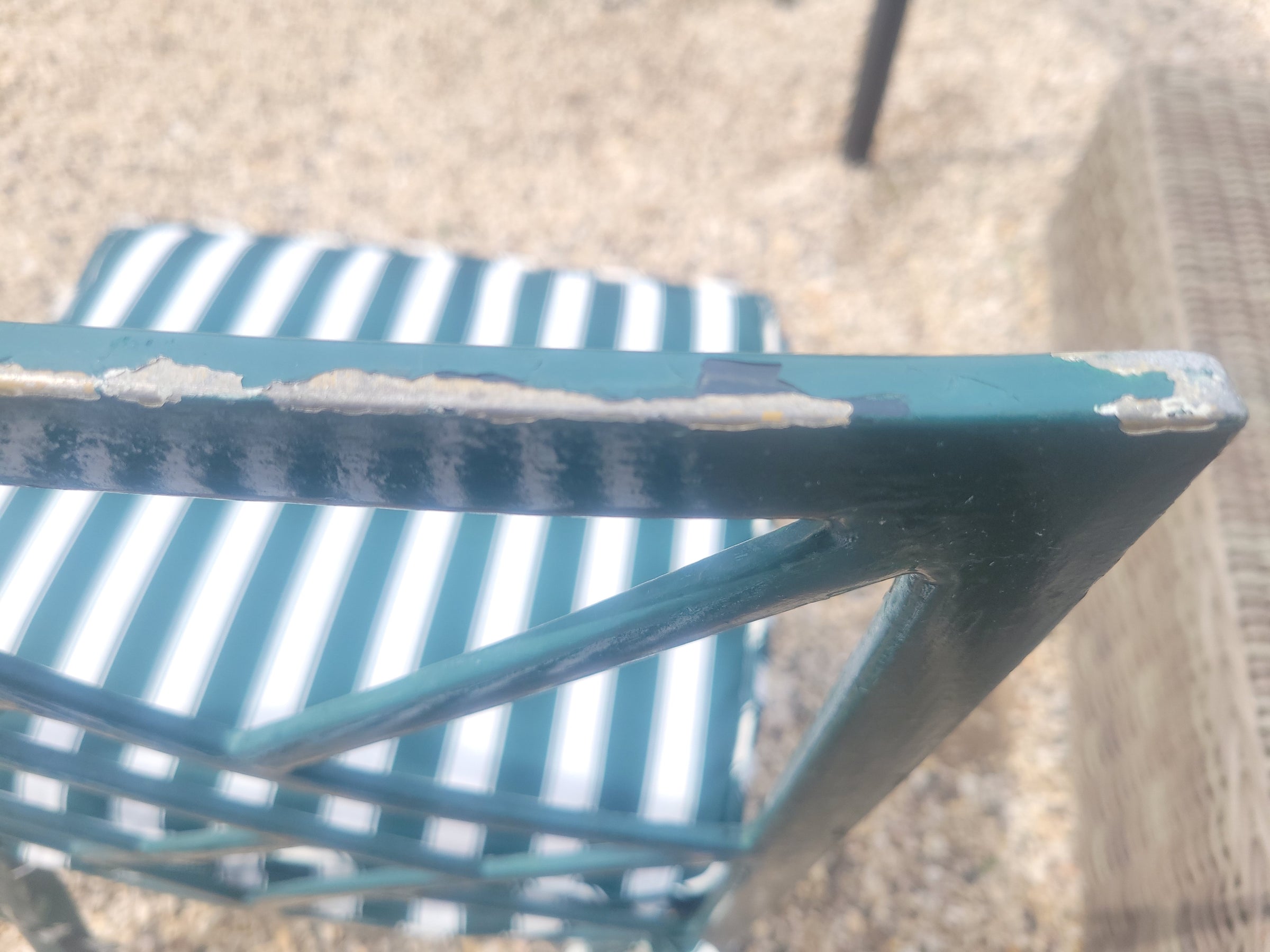 SET of Vintage Painted Iron Dining Table, 2 Arm Chairs, 4 Side Chairs (AS IS)