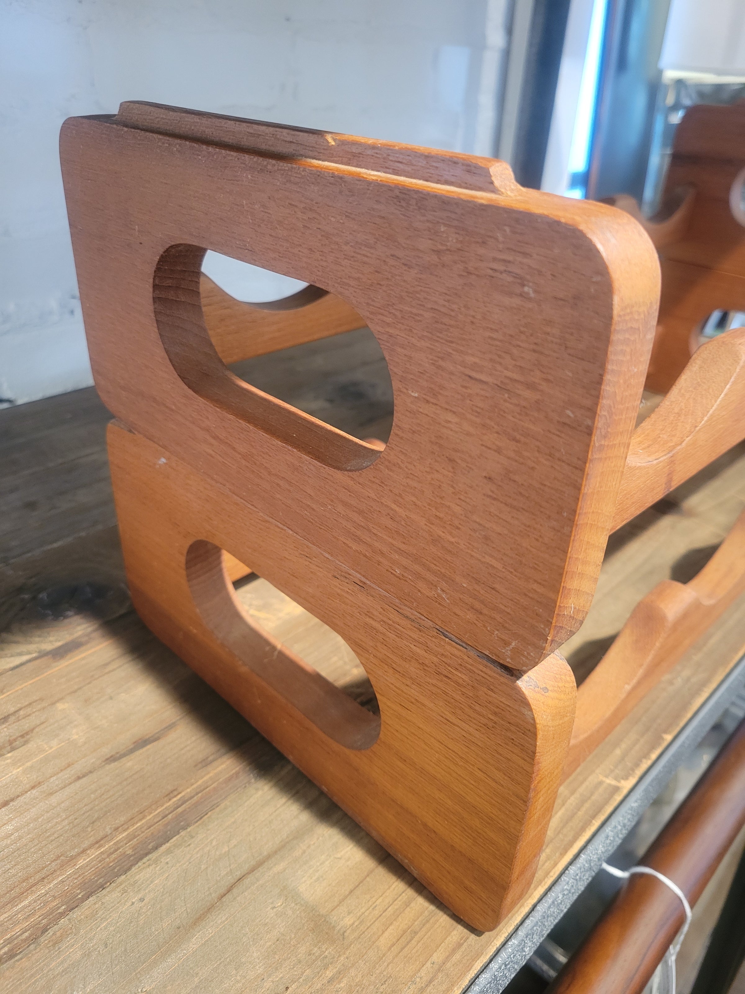 Teak 2-Pc Tabletop Wine Rack for 8 Bottles