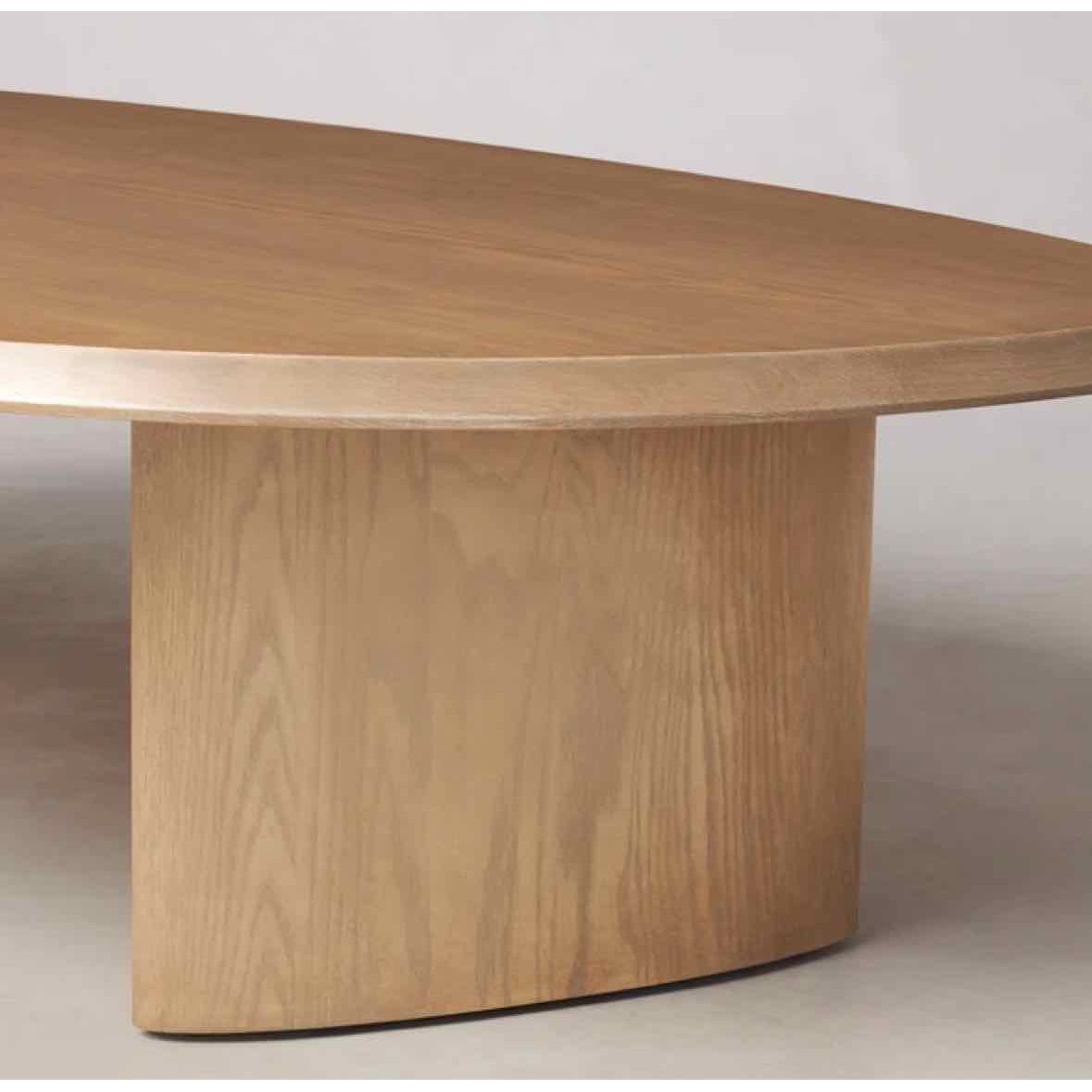Asymmetrical Oak Coffee Table in Pecan Color 48"Wx30"Dx12"H