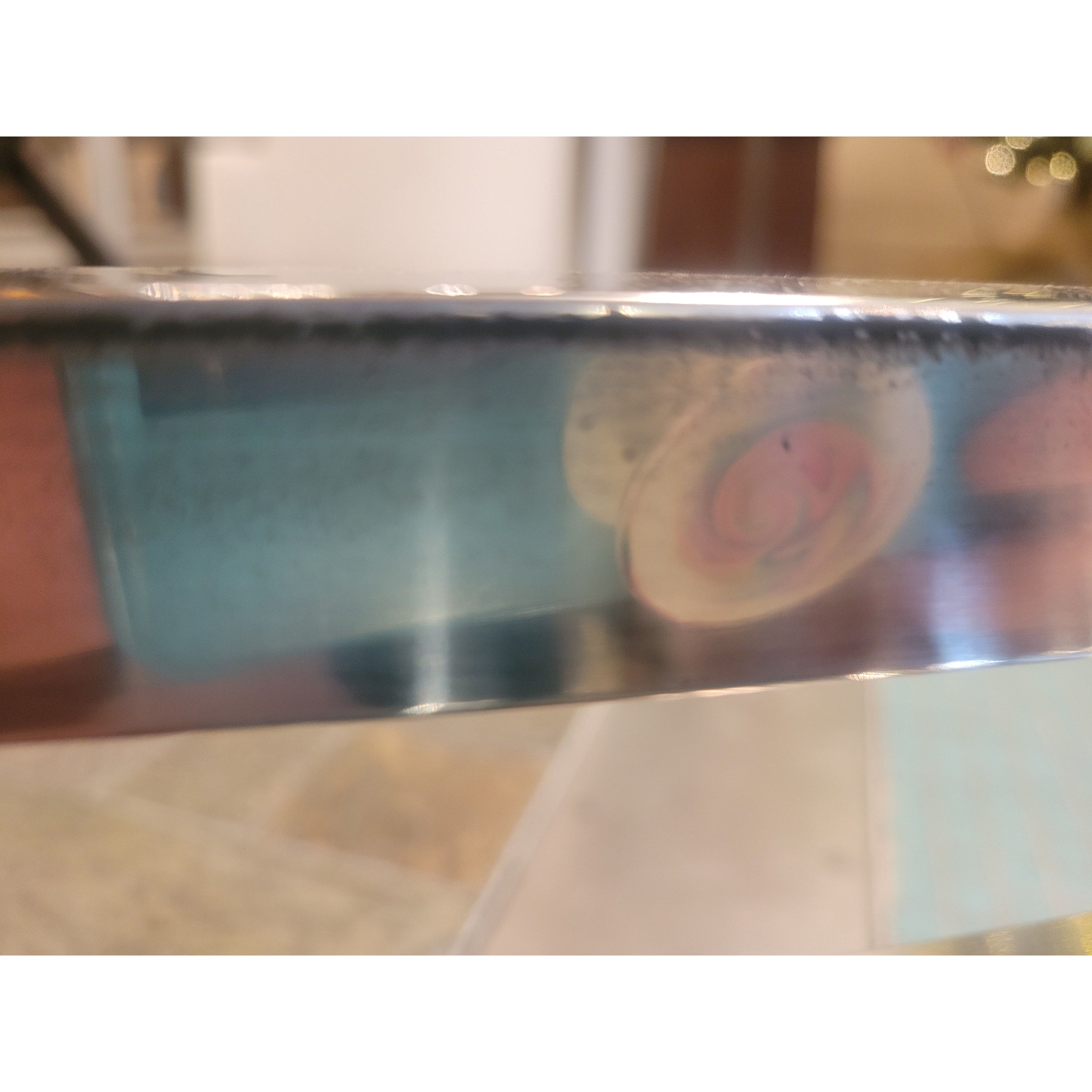 Polished Steel Bar Cart w/ Mirror Glass Shelves Attrib. to Moniker (As Is)