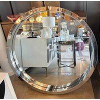 Large Round Silver Mirror