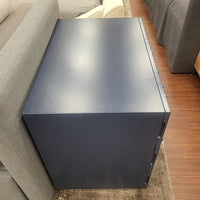 Provence 3-Drawer Side Table in Navy w/ Chrome Base