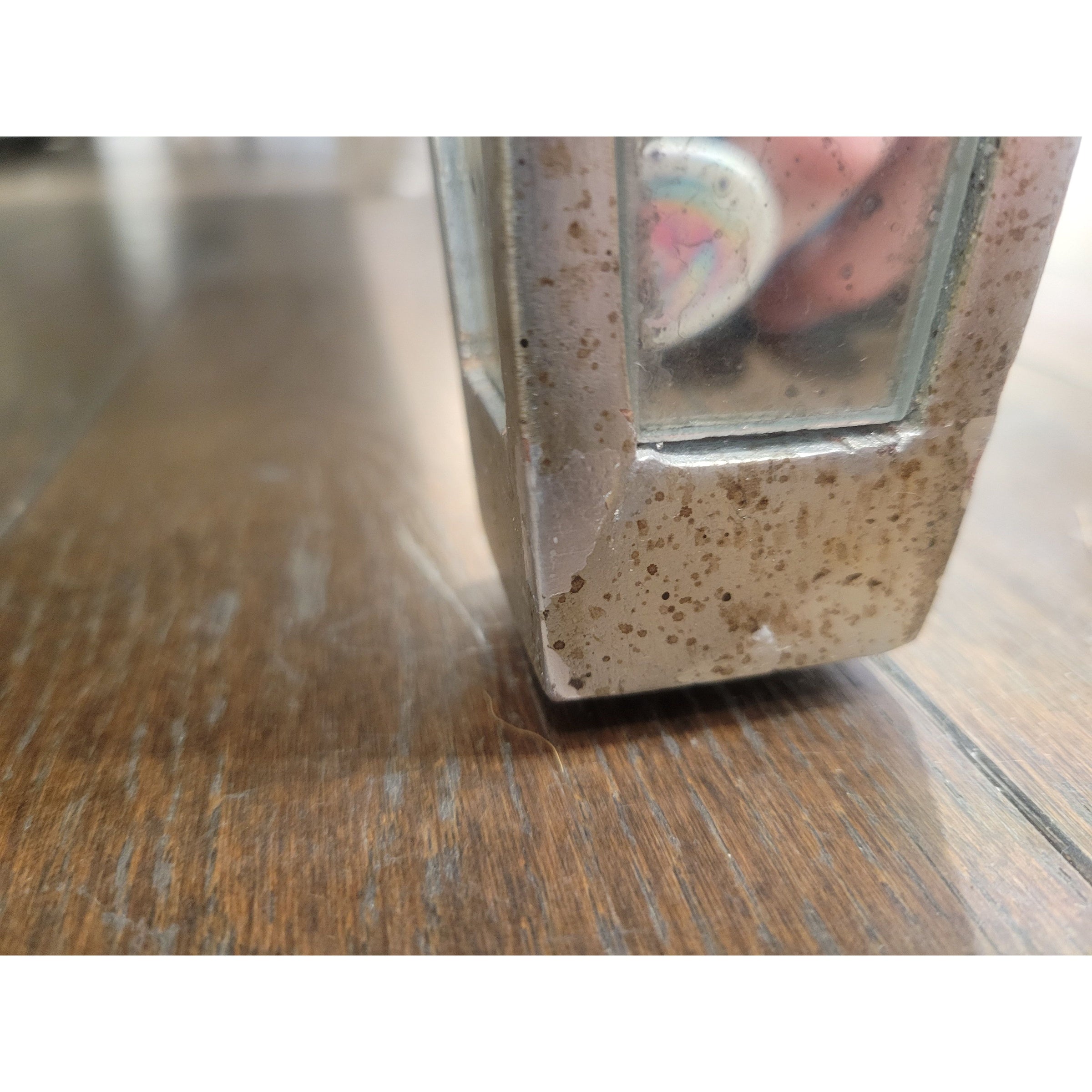 PAIR of Antiqued Mirror Glass Nightstands