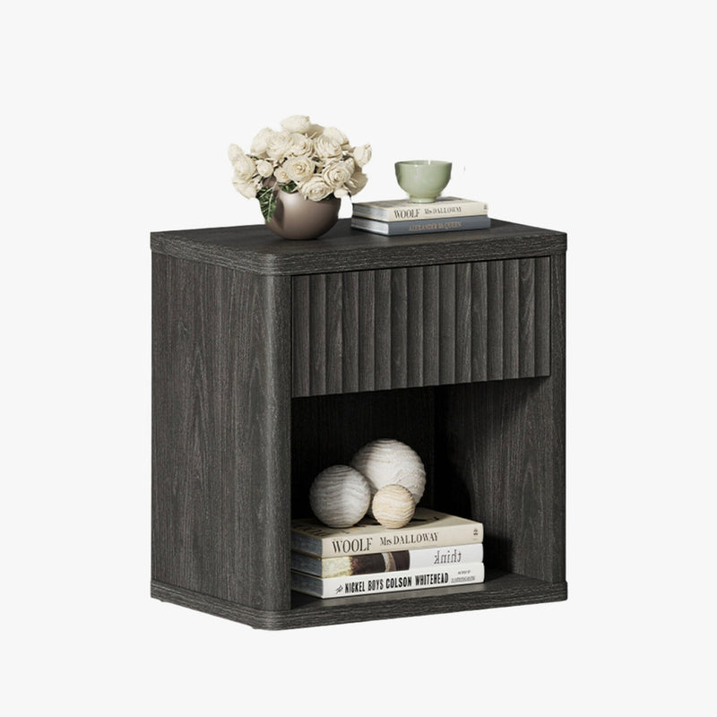 PAIR of Dark Gray Alder Night Stands w/ Large Drawers