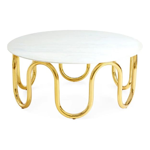 Jonathan Adler Scalinatella Marble/Brass Coffee Table