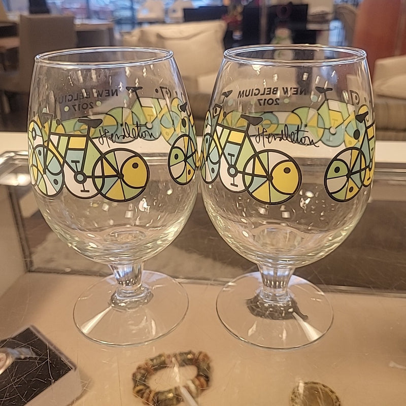 Set of 4 Belgium Brewing Bicycle Glasses