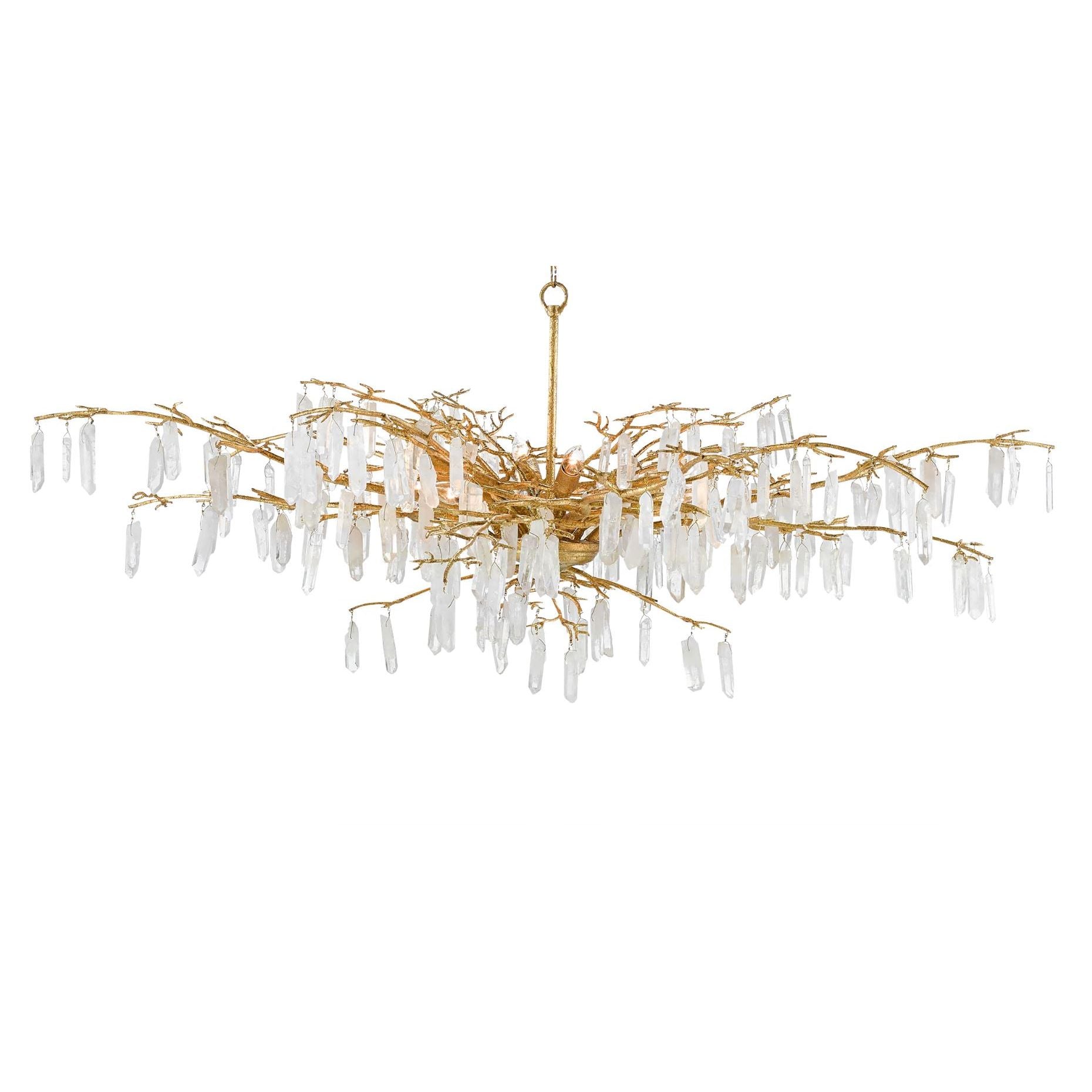 Currey & Company "Forest Dawn" Gold Chandelier - colletteconsignment.com