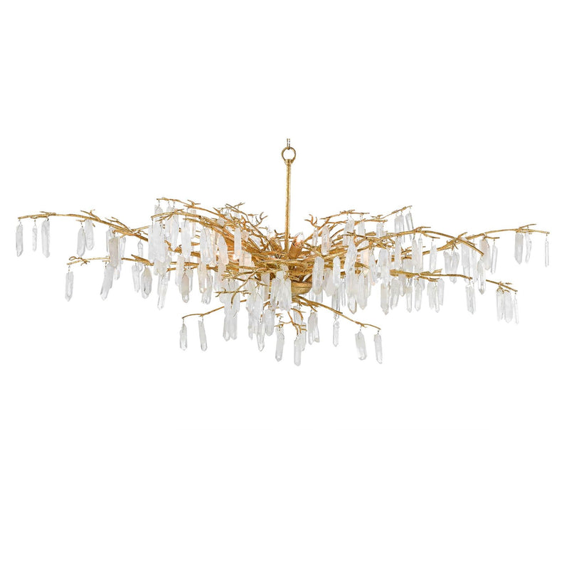 Currey & Company "Forest Dawn" Gold Chandelier - colletteconsignment.com