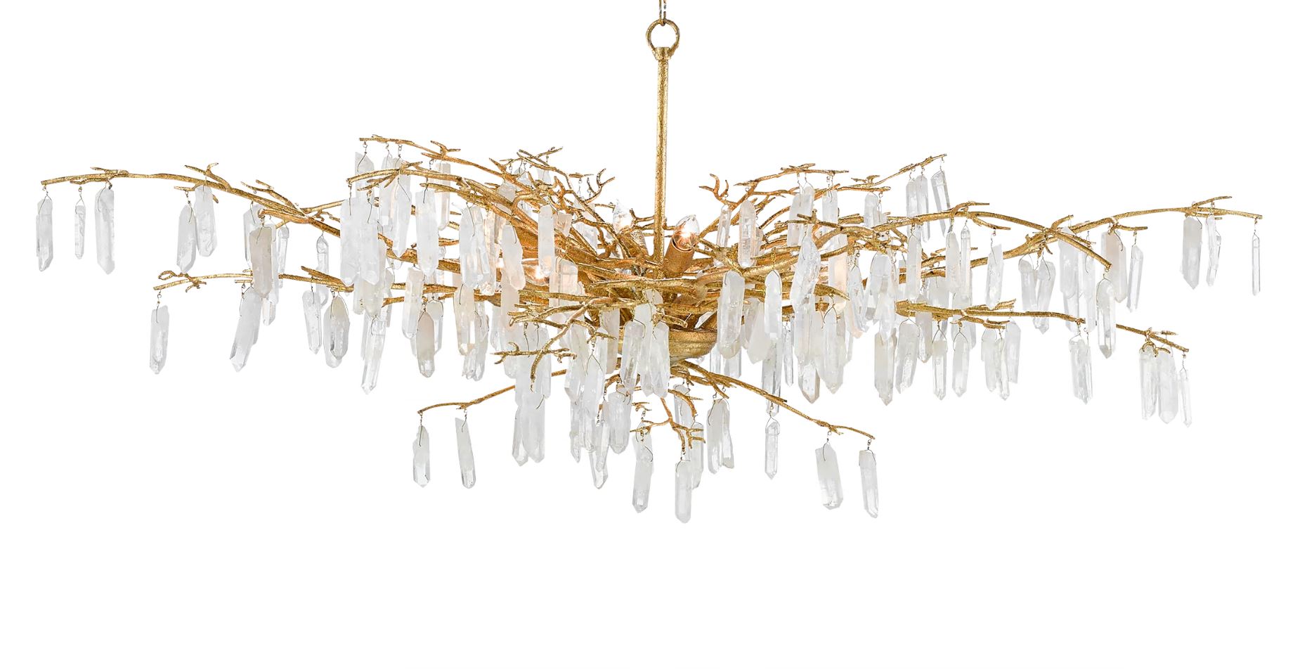 Currey & Company "Forest Dawn" Gold Chandelier