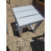 Aluminum Square Side Table w/ White Slat Top by Gandia Blasco