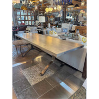 Wood Veneer Dining Table w/ Steel Y Legs