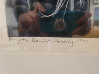 Brigitte Bardot w/ Cigarette,1971 B&W Photo by Terry O'Neill in Black Frame