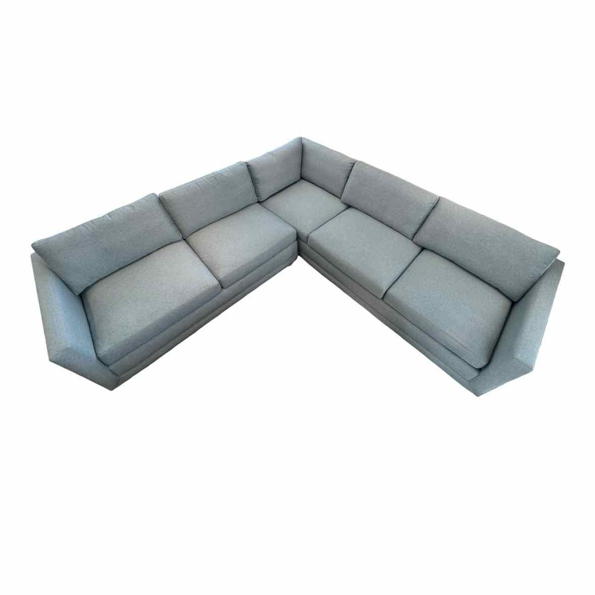 Light Blue Melange Weave Sectional by Maiden Home, 105"L x 105"W x 24"H